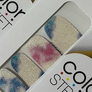 New Color Street “Precious Gift” Blue and Pink Watercolor Nail Strips